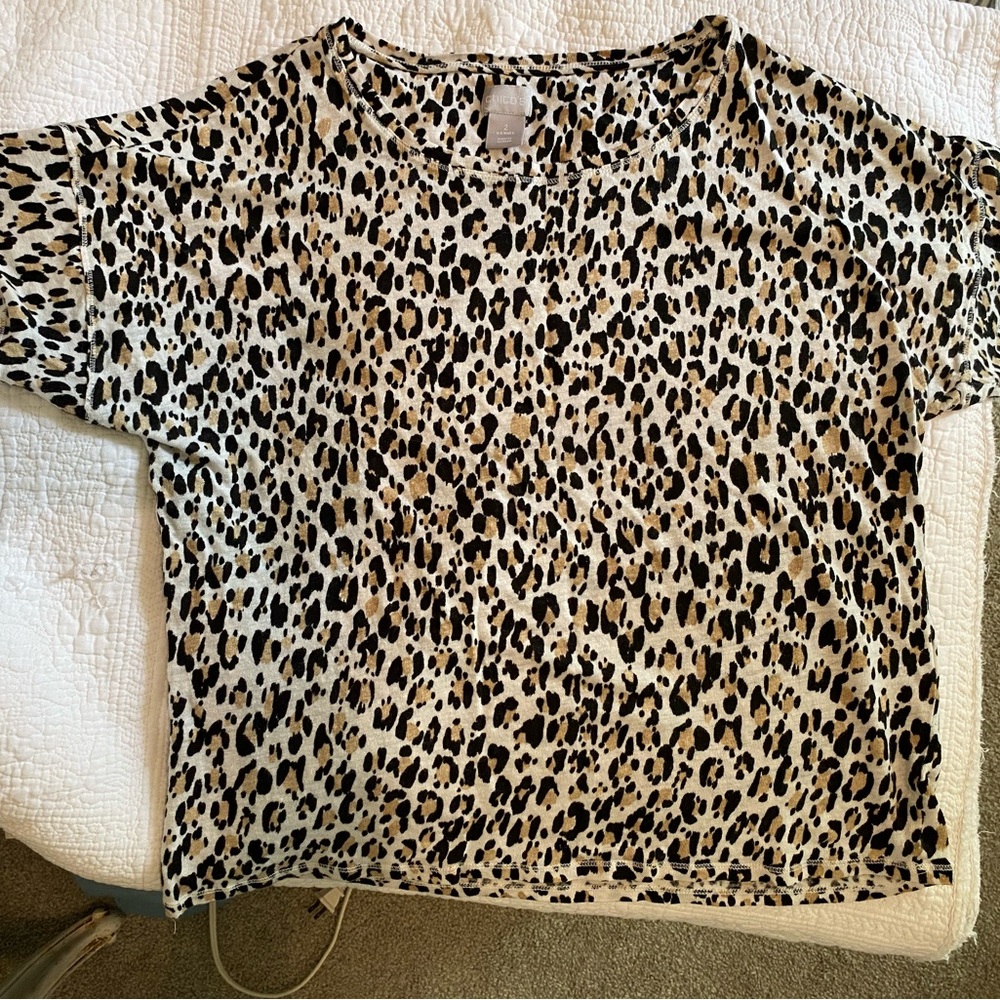 Chicos Animal Print linen blend top